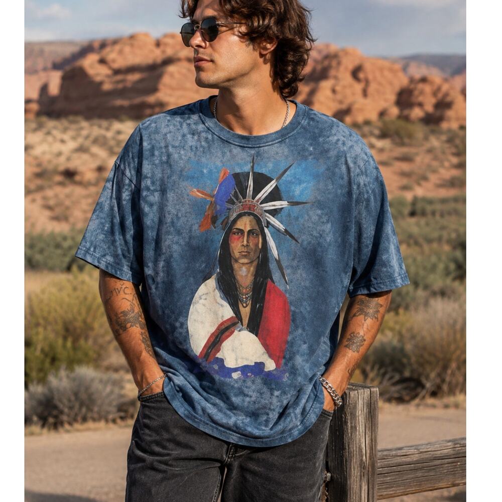 Tennessee River Native American Graphic Tee XXL 90s Vintage Single Stitch USA